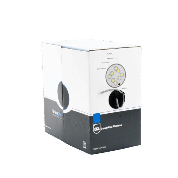 Carrete de cable de 305 m ( 1000 ft ) Cat5e, Aleación de Cobre y Aluminio ( CCA ), color Gris, Uso Interior