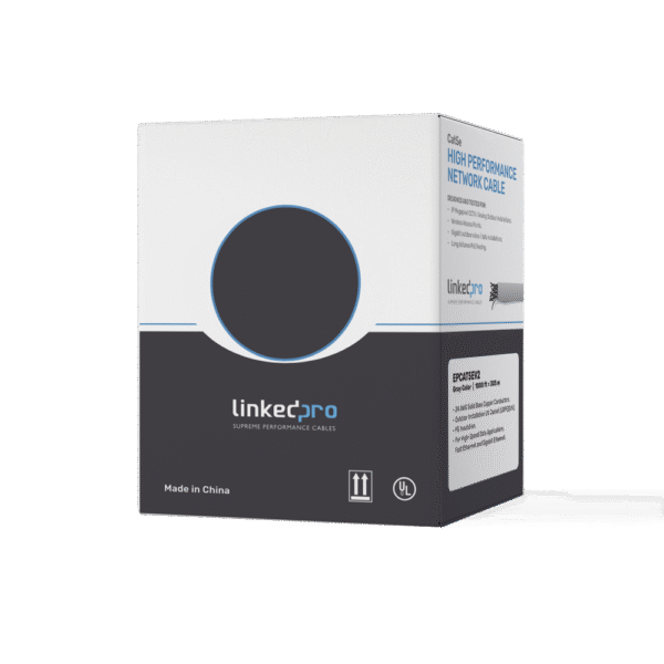 Carrete de cable de 305 m ( 1000 ft ) Cat5e, Aleación de Cobre y Aluminio ( CCA ), color Gris, Uso Interior