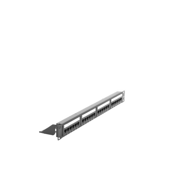 Panel de Parcheo Cat6 UTP 24 Puertos 19" con Barra Organizadora de Cables, Tipo Impacto 110