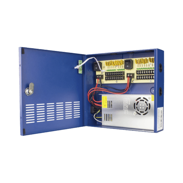 XP18DC30HD-l Fuente de Poder Profesional Heavy Duty 30A 18 Canales, Hasta 1.7 Amperes por Salida, con Protección y Filtro de Ruido