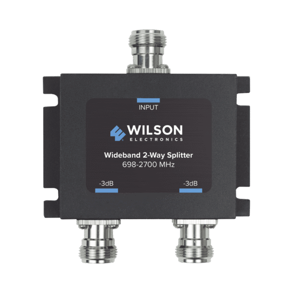 Divisor de potencia (Splitter) de dos vías para 700-2700 MHz.