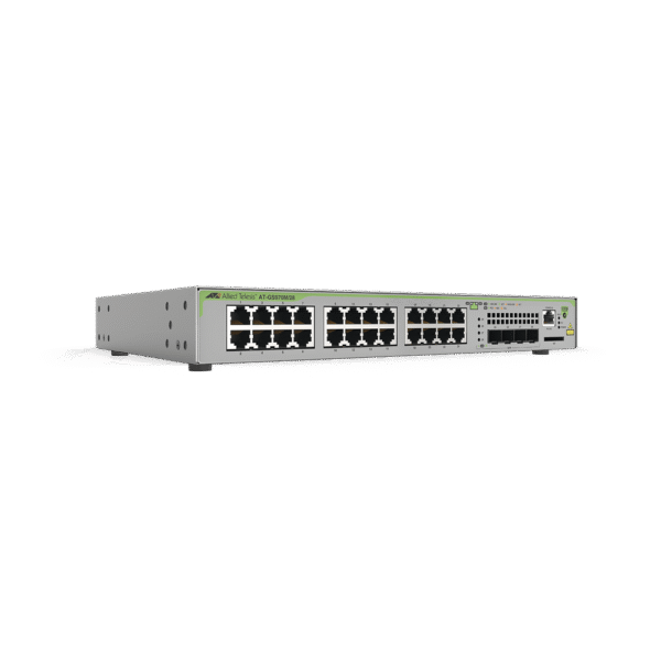 Switch PoE+ Administrable CentreCOM GS970M, Capa 3 de 24 Puertos 10/100/1000 Mbps + 4 SFP Gigabit, 370 W