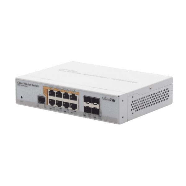 Cloud Router Switch Administrable L3, 8 puertos 10/100/1000 Mbps c/PoE Pasivo ó 802.3af/at, 4 Puertos SFP