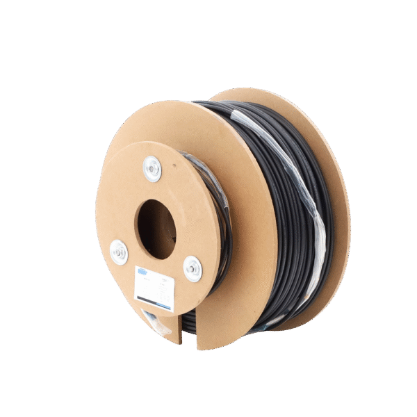 Carrete de Fibra Óptica Monomodo con conectores LC-LC Duplex, Reforzada con Kevlar, de 150 metros