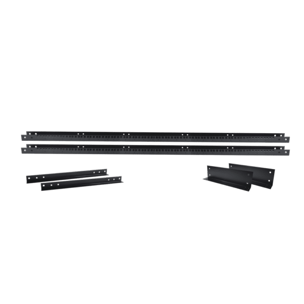 Rack de 2 Postes, Estándar 19", 42 Unidades, Fabricado en Acero, Base "L" para Anclar a Piso.