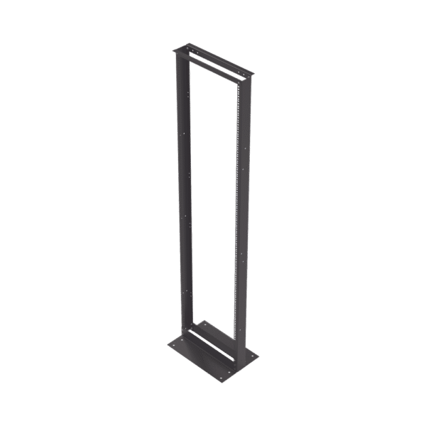 Rack de 2 Postes, Estándar 19", 42 Unidades, Fabricado en Acero, Base "L" para Anclar a Piso.