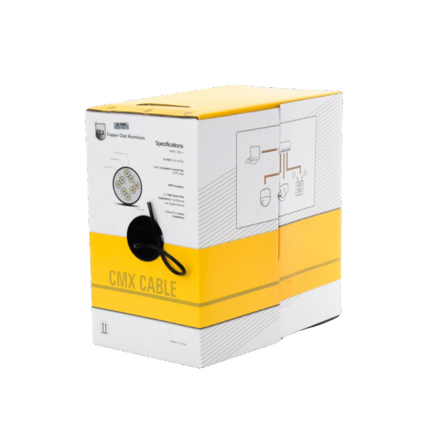 Carrete de cable de 305 m (1000 ft) Cat5e, Aleación de Cobre y Aluminio (CCA), color Negro, Uso Interior.