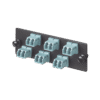 Placa Acopladora de Fibra Optica FAP, Con 6 Conectores LC Duplex (12 Fibras), Para Fibra Multimodo OM3/OM4, Color Aqua