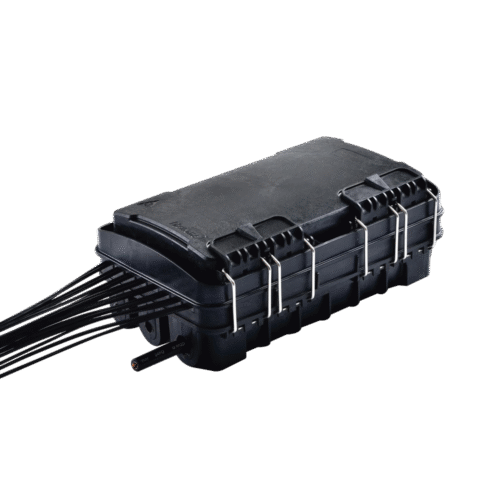 FDP420E16-l Caja de Distribución de Fibra Óptica para 24 Empalmes, con 16 acopladores SC/APC simplex, Exterior IP65, Color Negro