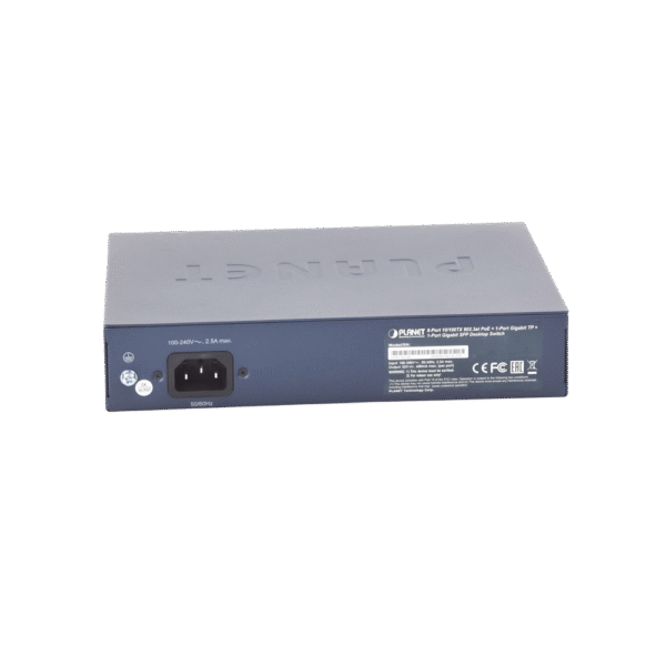 FGSD1011HP-AD-3-l Switch no Administrable 8 puertos 10/100 c/ PoE, 1 puerto Uplink 10/100/1000 y 1 SFP 100/1000 para escritorio