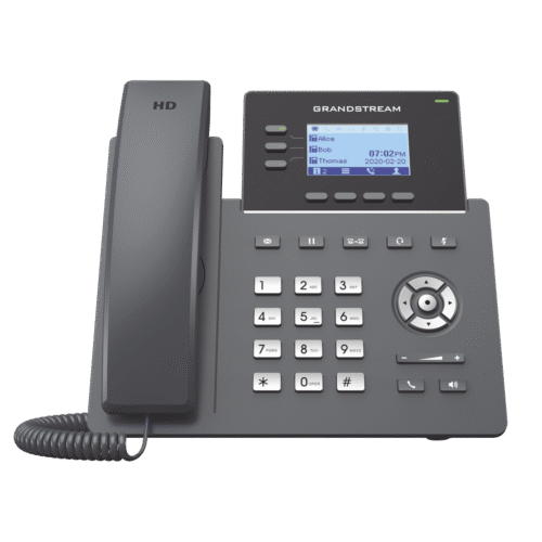 GRP2603P-l Teléfono IP Grado Operador, 3 líneas SIP con 6 cuentas, puertos Gigabit PoE, codec Opus, IPV4/IPV6 con gestión en la nube GDMS