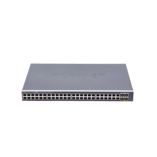 Switch Administrable de 48-Puertos 10/100/1000T 802.3at PoE + 4-Puertos 100/1000BASE-X SFP / 440W