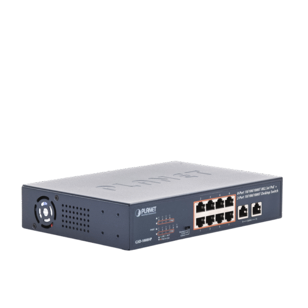 GSD1008HP-AD-5-l Switch no administrable PoE de 8 puertos 10/100/1000 Mbps con PoE 802.3af/at