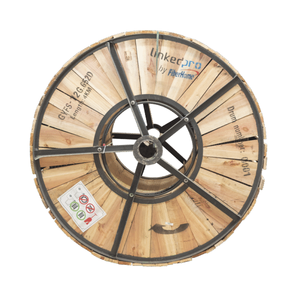 Carrete de 4 km de Fibra Óptica para Exterior G.652D, Armada, Monomodo de 12 Hilos, Loose Tube, Color Negro