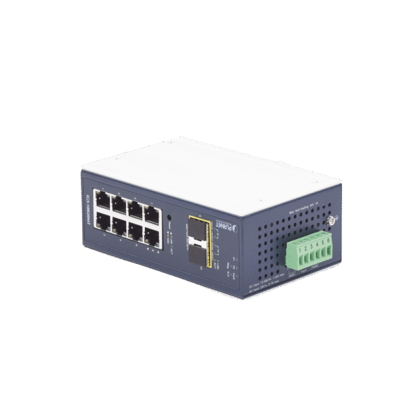 Switch Industrial Administrable Capa 2, 8 Puertos 10/100/1000T, 2 Puertos SFP 1G / 2.5 G BASE X