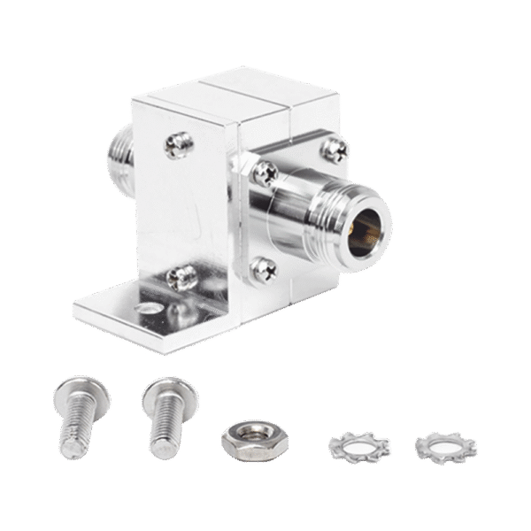 Protector Coaxial RF de CD Para 125 - 1000 MHz Con Ceja lateral y Conectores N Hembra en Ambos Lados, 50 Ω