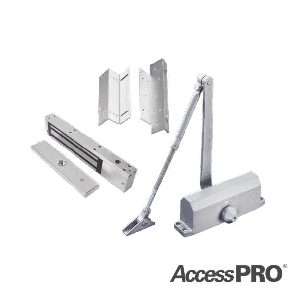 KIT INC CHAPA MAGNETICA DE 600LBS / MONTAJE TIPO Z Y L / CIERRA PUERTAS