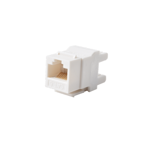 Módulo Jack Keystone Cat6 con terminación 110 (Punchdown) ángulo 180 º Color Blanco