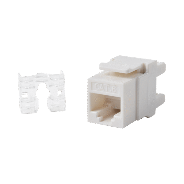 Módulo Jack Keystone Cat6 con terminación 110 (Punchdown) ángulo 180 º Color Blanco