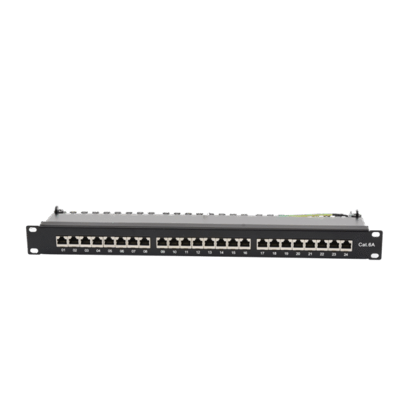 Panel de parcheo de impacto (110) blindado de 24 puertos Cat6A