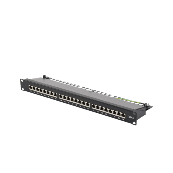 Panel de parcheo de impacto (110) blindado de 24 puertos Cat6A