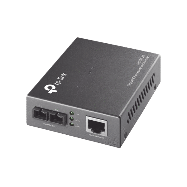 Convertidor Multimedia Multi-modo, 1 puerto RJ45 1000 Mbps, conector de fibra SC, hasta 500 M