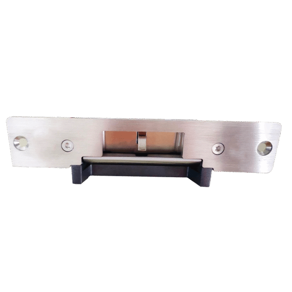 PRO138CS-FRENTE-l Contrachapa Eléctrica /Abierta o Cerrada en Caso de Falla (seleccionable)/ Sensor de Estado de Puerta / Uso en Interior