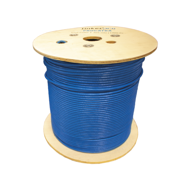 Bobina de cable U/UTP Cat6A de 305 mts, Color Azul, CM, soporta 10G