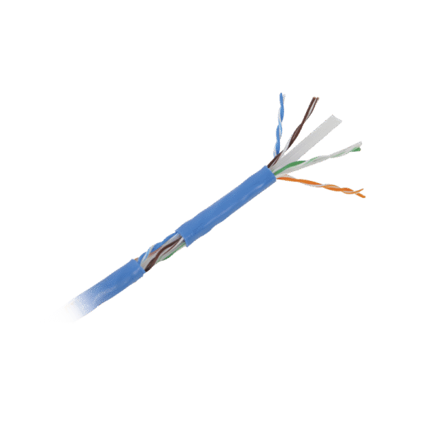 Bobina de cable U/UTP Cat6A de 305 mts, Color Azul, CM, soporta 10G