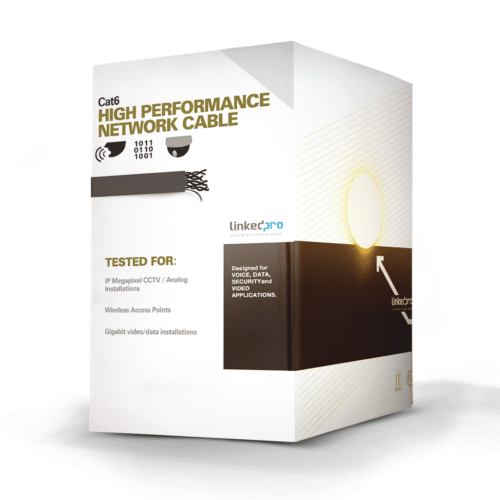 PROCAT6B-l Bobina de Cable de 305 m (1000 ft) Cat6 aleacción de Cobre y Aluminio (CCA), color Negro Versión Económica. Uso en interior.