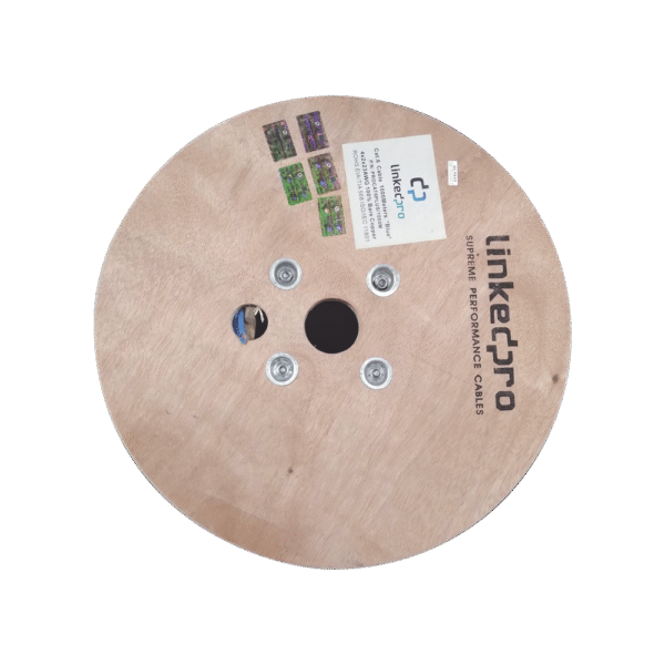 Bobina de 1000 Metros Cable Cat6+ CALIBRE 23 ALTO DESEMPEÑO, ETL,UL, con garantía de por vida, color azul, super flexible, de 1000 metros, para aplicaciones de CCTV, video HD, y redes de datos.