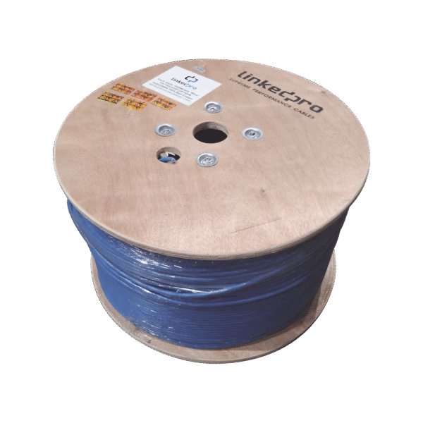 Bobina de 1000 Metros Cable Cat6+ CALIBRE 23 ALTO DESEMPEÑO, ETL,UL, con garantía de por vida, color azul, super flexible, de 1000 metros, para aplicaciones de CCTV, video HD, y redes de datos.