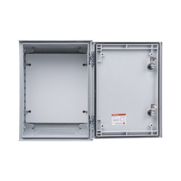 Gabinete de Poliéster IP65 Uso en Intemperie (300 x 400 x 200 mm) con Placa Trasera Interior (Incluye Chapa y Llave).