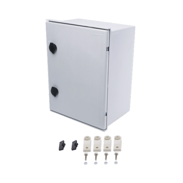 Gabinete de Poliéster IP65 Uso en Intemperie (300 x 400 x 200 mm) con Placa Trasera Interior (Incluye Chapa y Llave).