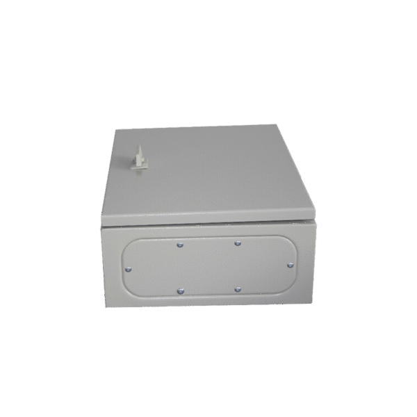 Gabinete de Acero IP66 Uso en Intemperie (400 x 400 x 200 mm) con Placa Trasera Interior y Compuerta Inferior Atornillable (Incluye Chapa y Llave).