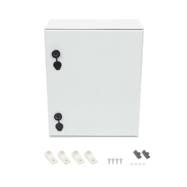 Gabinete de Poliéster IP65 Uso en Intemperie (400 x 500 x 200 mm) con Placa Trasera Interior (Incluye Chapa y Llave).