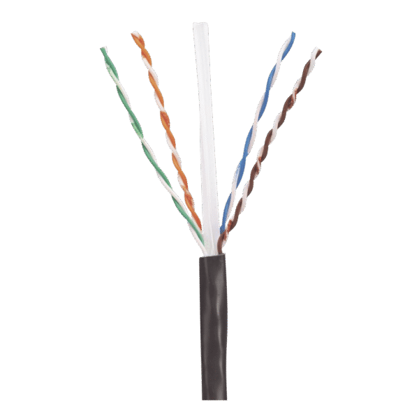 Bobina de Cable UTP de 4 Pares, PanNet, Para Exterior con Gel, Cat6 (23 AWG), Industrial para Climas Extremos, Color Negro, 305 m