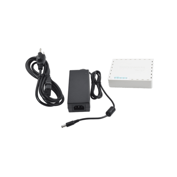 (hEX PoE LITE) RouterBoard, 5 Puertos Fast Ethernet, 4 con PoE Pasivo, 1 Puerto USB