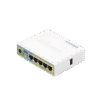 (hEX PoE LITE) RouterBoard, 5 Puertos Fast Ethernet, 4 con PoE Pasivo, 1 Puerto USB