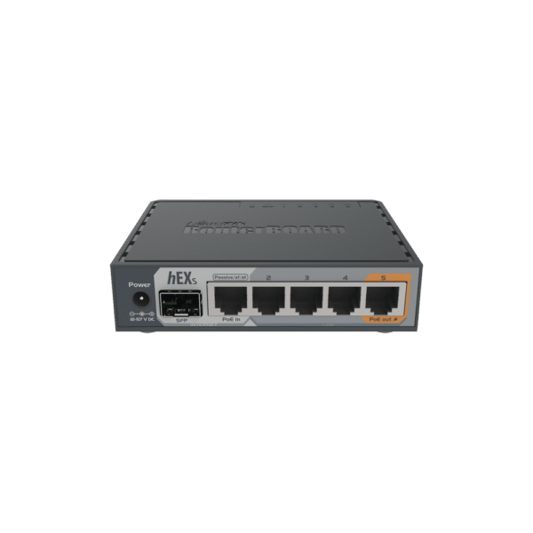 (hEX S) Router Dual Core, 5 puertos Gigabit, 1 Puerto SFP, PoE in, PoE Out