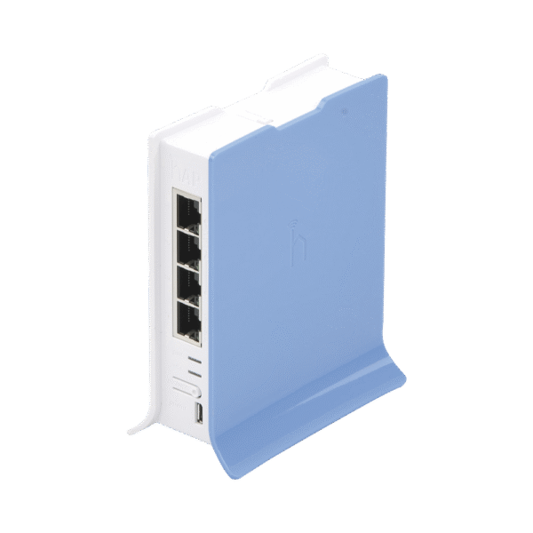 (hAP lite TC) 4 Puertos Fast Ethernet, Wi-Fi 2.4 GHz 802.11 b/g/n y base tipo Torre