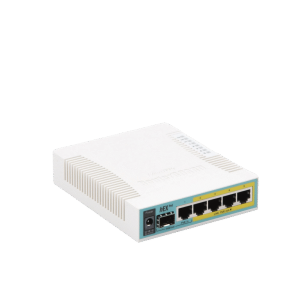 (hEX PoE) Routerboard 5 puertos Gigabit Ethernet PoE 802.3at, 1 Puerto USB