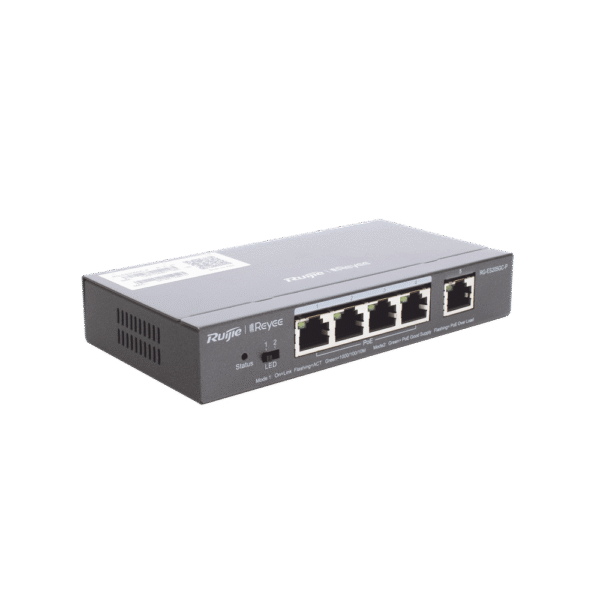 Switch PoE Inteligente Administrable en la Nube de 5 Puertos Gigabit, 4 PoE+, 54W.