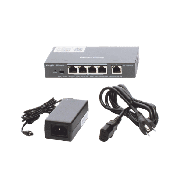 Switch PoE Inteligente Administrable en la Nube de 5 Puertos Gigabit, 4 PoE+, 54W.