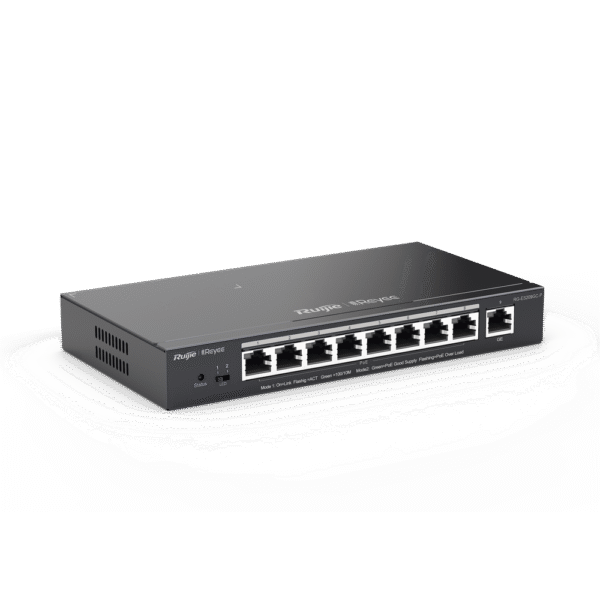 Switch PoE gigabit inteligente con 9 puertos gigabit, 8 puertos PoE+ hasta 120W, reconocimiento de cámaras IP, valor único para redes CCTV, gestionable en la nube