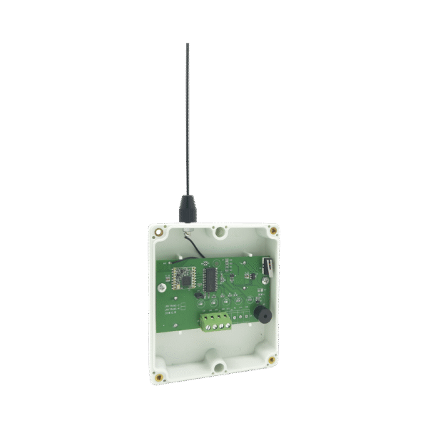 Transmisor inalámbrico / Entrada de 2 contactos secos NA / Distancia máxima de transmisión 2500 metros (Linea de vista)