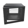 Gabinete Abatible de Pared (Con Marco Trasero) con Rack 19" de 12 Unidades. Ventana de Cristal Templado.