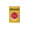Botón de Emergencia en Español, Color Amarillo, Acción Mantenida, Girar para Restablecer y LED Multicolor