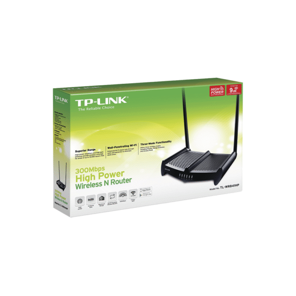 Router Inalámbrico de Alta Potencia, 2.4 GHz, 300 Mbps, 2 antenas externas omnidireccional 9 dBi