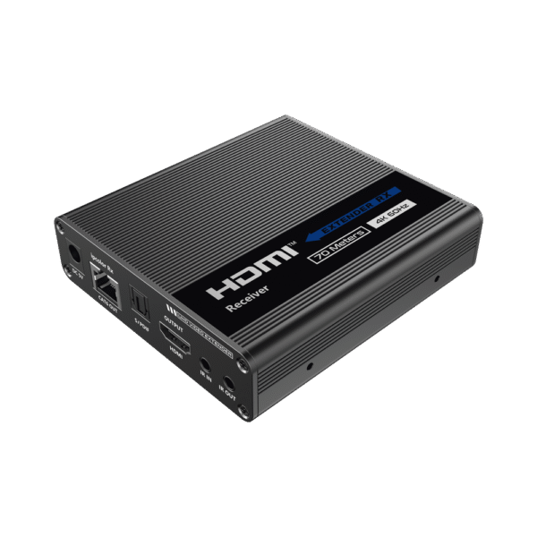 Receptor Compatible para Kits TT- 676 / 4K@60Hz con IR / Distancia de 70 Metros / Conexión en Cascada de hasta 10 Receptores con TT676.